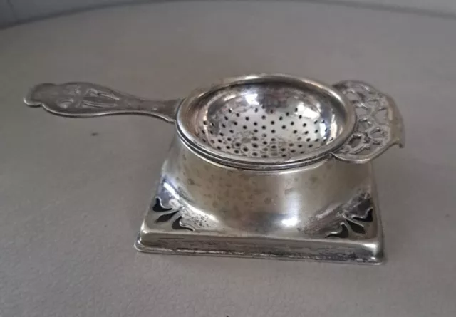 Vintage Regis Decorative Ornate Silver Plated Tea Strainer Made In England