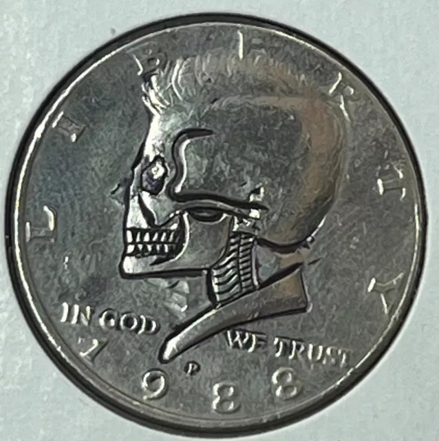 1988 P Hobo Skull Kennedy Half Dollar 03