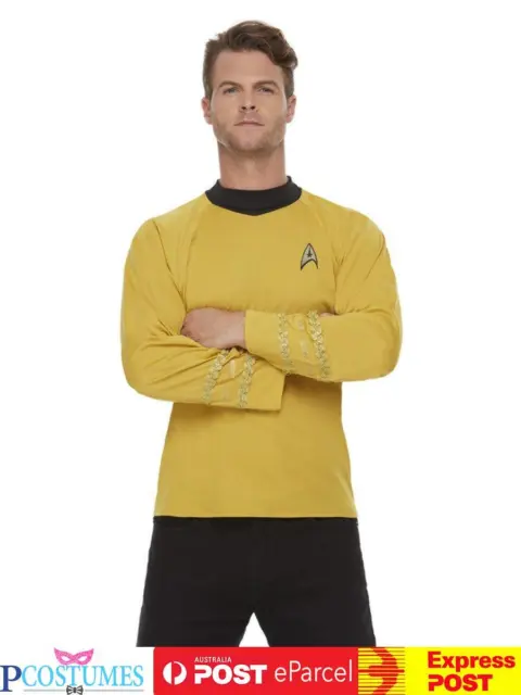 Gold Star Trek Captain Kirk Next Generation Shirt Mens Halloween Costume