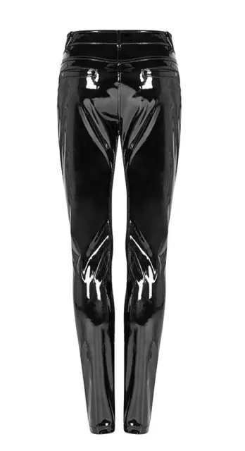 Pantalon slim zippé vinyle cuir vernis gothique punk cyber fétiche sexy PunkRave 11