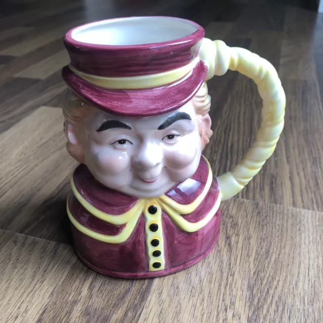Vintage Musical Toby Jug Retro Porcelain Mug Hand Painted  10” Plays Clementine