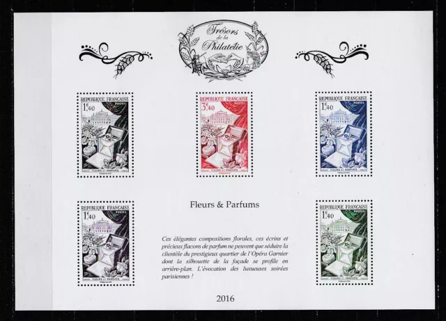 timbre France feuillet trésors de la philatélie 2016 fleurs parfums 974 ** BS26