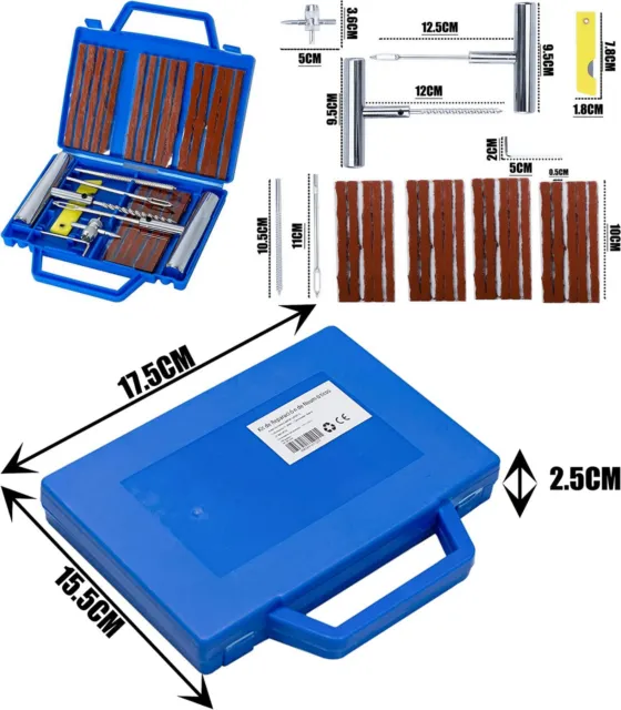 Kit completo maletin Reparación Neumáticos ruedas pinchazos coche,antipinchazos