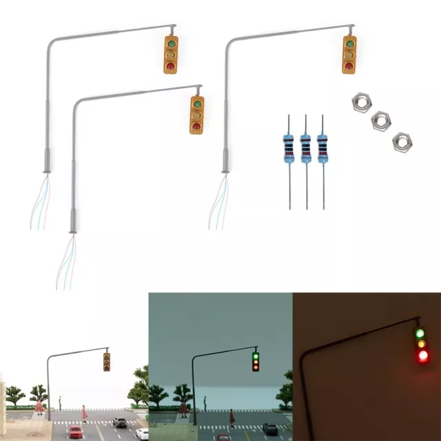 HO OO Ampel Signal Set für Modellzugüberquerung grün gelb rot