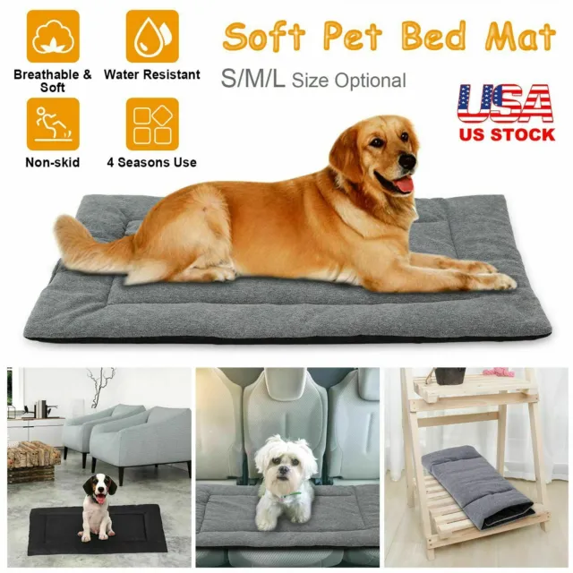 Super Soft Pets Dog Crate Bed Super Plush Dog Bed Mat for Kennel Pad Cushion Mat 2