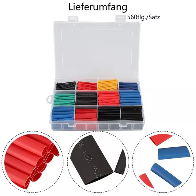 Premium Quality Heat Shrink Wrap Sleeves 560 Pieces for Electrical Insulation