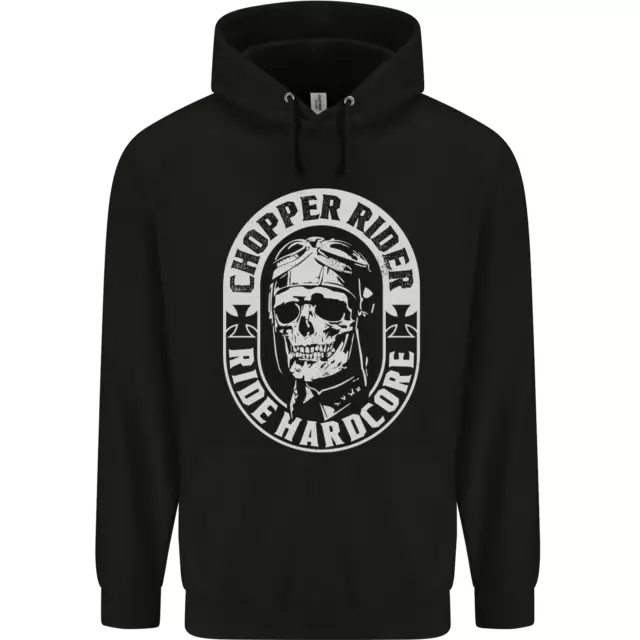 Biker Chopper Rider Motorbike Motorcycle Mens 80% Cotton Hoodie