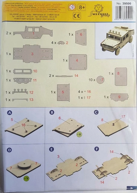 kit de construction " véhicule tout-terrain " en bois 3D