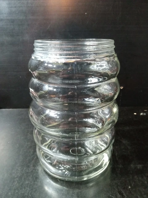 Vintage SELLERS HOOSIER GLASS JAR Cabinet Canister RIBBED Kitchen 7"
