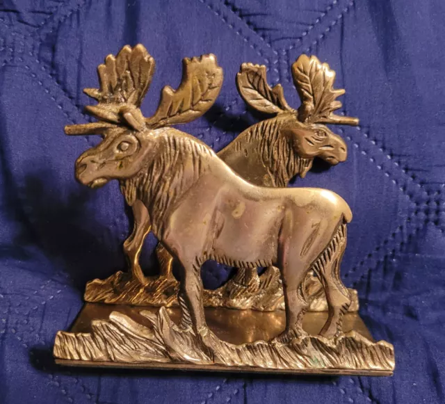 Vintage Loyal Order of Moose Brass Mail Napkin Holder Fraternal Award Pre-owned