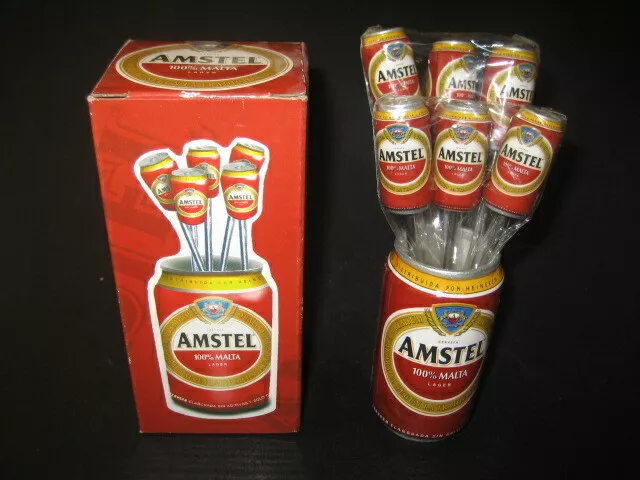 Beer Amstel. Toothpick Holder Porcelain With 6 Skewers for Snacks