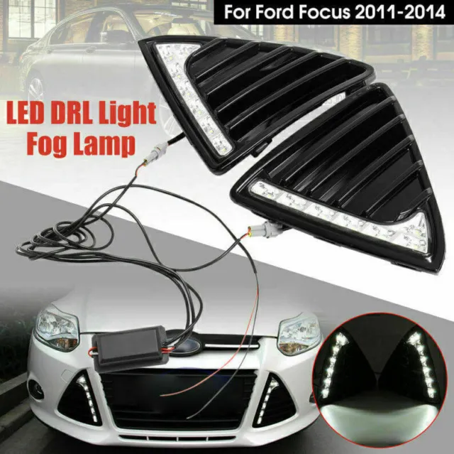 Paar 7 LED Tagfahrlicht Nebelscheinwerfer DRL Lampe Für Ford Focus MK3 12-14