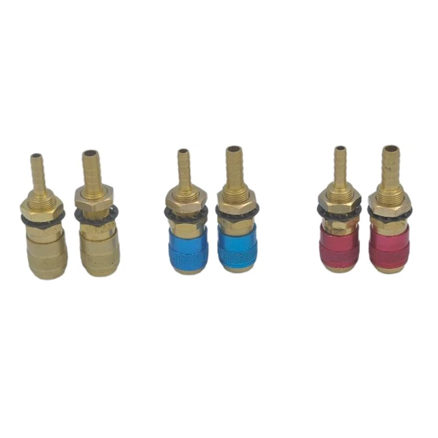 Set Connettori Rapidi M6 Per Saldatura – Raccordo Ottone Gas/Refrigerante Per Torcia MIG/TIG (Oro), Adattatore Raffreddato Ad Acqua - 4