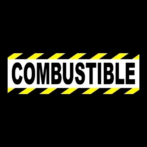 "COMBUSTIBLE" business store WARNING STICKER decal sign flammable industrial