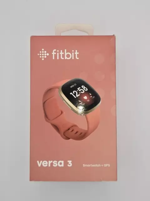 Fitbit Versa 3 Health & Fitness Smartwatch GPS, Pink Clay / Soft Gold