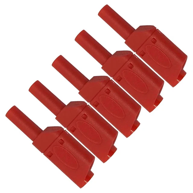 Premium 5pcs Safety 4mm Male Banana Plug Connectors with Retractable Sheath