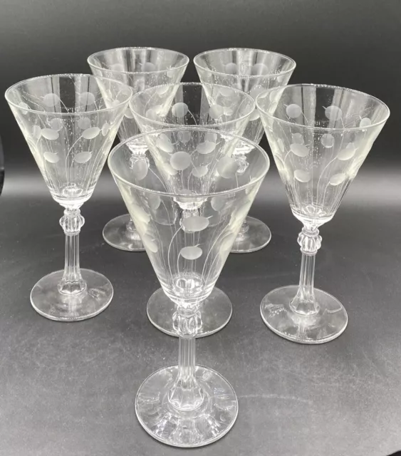 VTG MCM Libby Rock Sharpe/Liquor/Water Wine Goblets Gray Cut Dots