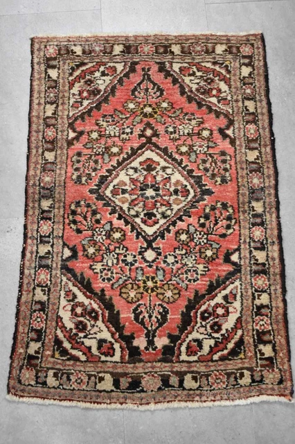 Tappeto Persiano Rosso Bianco Marrone Dimensione 66x99 Cm