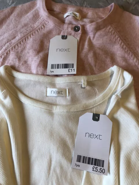 NEXT GIRLS clothes 6-7 years bundle, Pink, Cream, Cardi, BNWT, Pretty, Gift