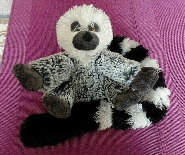 B12G / doudou peluche lémurien gris blanc NATURE PLANET
