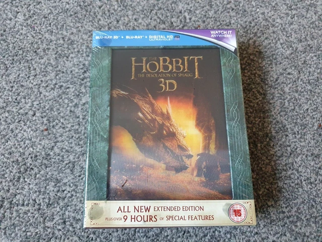 The Hobbit Desolation Of Smaug Extended  3D Blu Ray Set Lenticular Cover Sealed