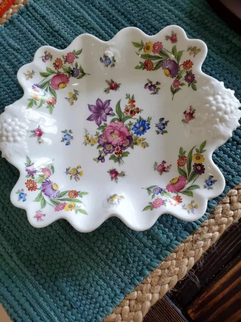 Price drop! Lovely Hammersley Bone China Bon Bon Dish Dresden Sprays - 10 inch