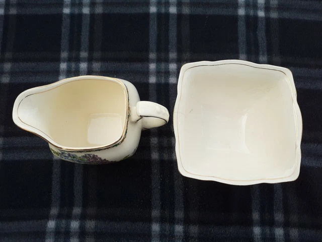 Vintage Royal Winton Grimwades Creamer & Sugar Bowl 2