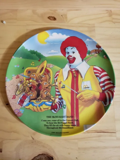 Vintage 1989 McDonalds McNugget Band Collectible Melamine Plate 9.5" Good Con
