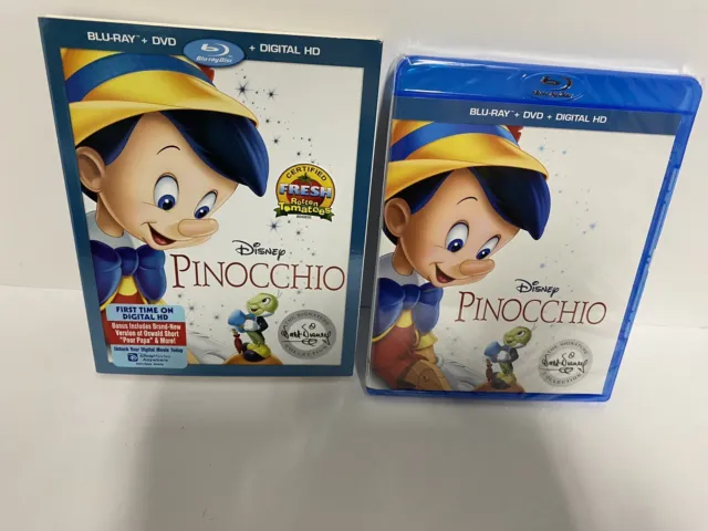 PINOCCHIO (BLU-RAY/DVD,2017,BOX SET )NEW Authentic WALT DISNEY US RELEASE