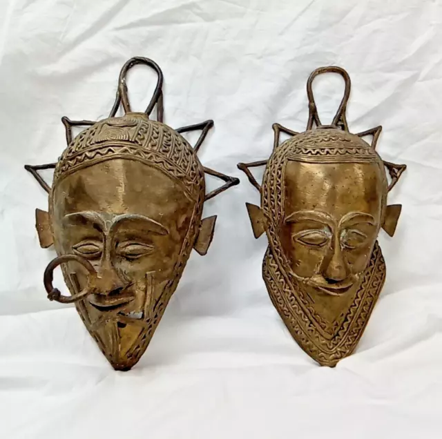 Vintage Apollo Brass Masks ( x2 )