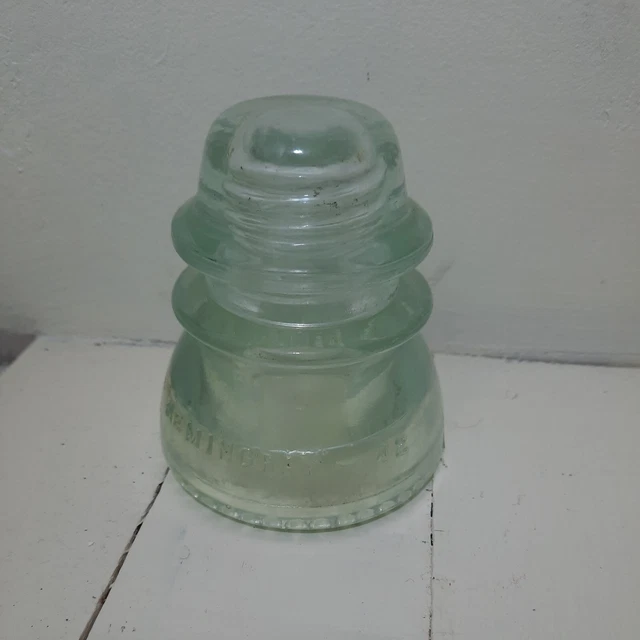 Vintage Antique Hemingray No 42 Clear Glass Telephone/Telegraph Pole Insulator