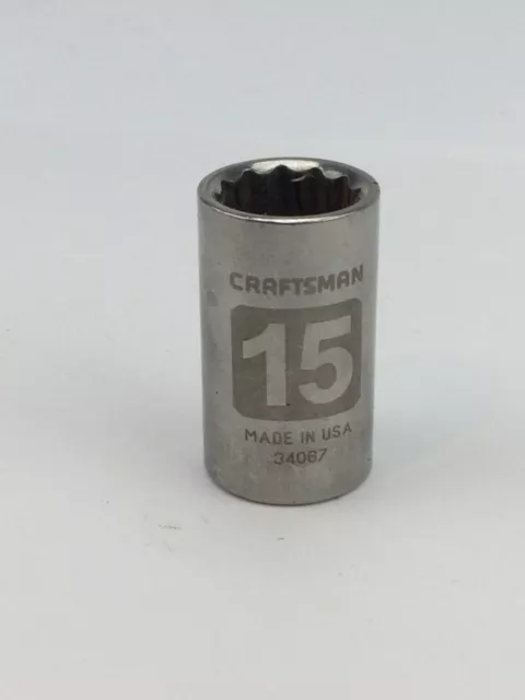 Craftsman 15 mm 12 Point 1/2" Drive Shallow Socket 34067 (No Letter).