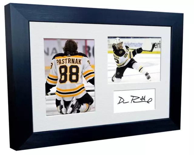 12x8 David Pastrnak Boston Bruins NHL Autographed Signed Photo Frame Ice Hockey
