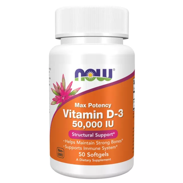 NOW FOODS vitamina D-3 50.000 UI - 50 cápsulas blandas