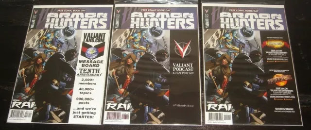 Lot of 3 Armor Hunters Special FCBD Exclusives DCBS VF.com Valiant Podcast