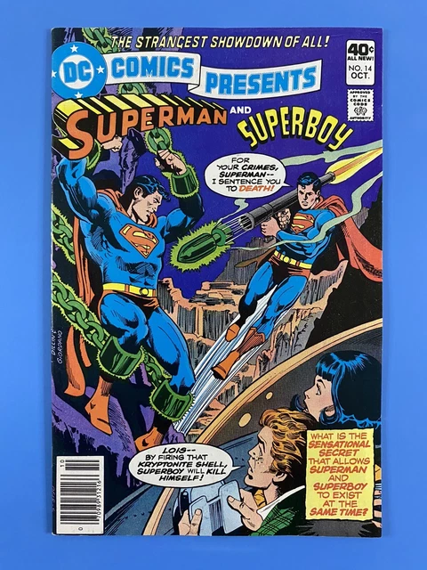DC Comics Presents #14 Superman Superboy Newsstand Variant (1979) DC VF/NM 🔑🔥