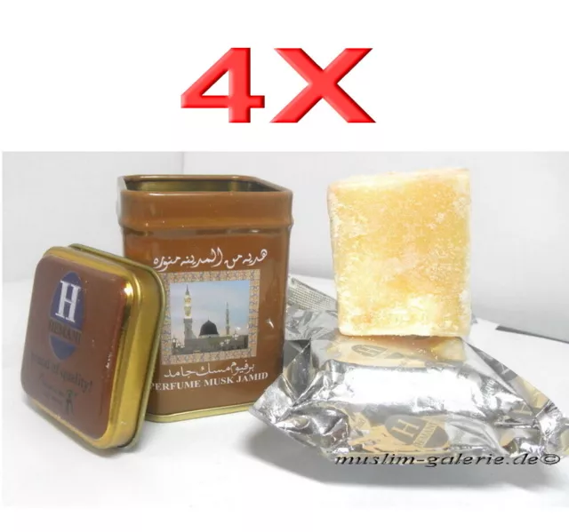 4X Original HEMANI Misk Jamid Musk Duftstein Alkoholfrei *Arabische Parfüm Amber