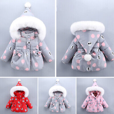 Baby Girl Cute Newborn Hooded Coat Jacket Infant Tops Kids Outerwear Winter Warm