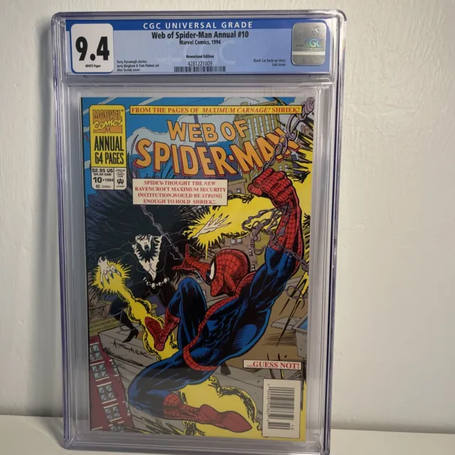 Web Of Spider-Man Annual #10 CGC 9.4💎White Pages/NEWSSTAND Variant Very Rare!🔥