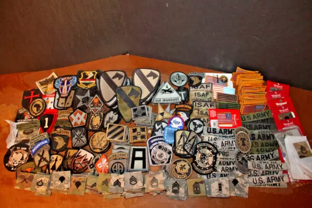 HUGE Mixed Lot of over 200 Vintage to Modern US Military PATCHES Mixed US Army