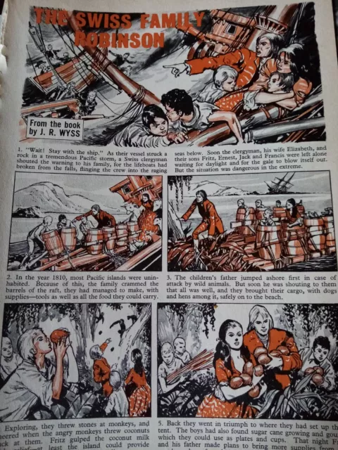 Mb01 Ephemera 1968 comic strip story the Swiss family robinson