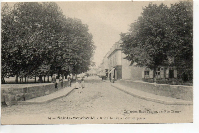 SAINTE MENEHOULD - Marne - CPA 51 - la rue chanzy - pont de Pierre