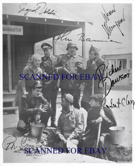 HOGANS HEROES CAST SIGNED AUTOGRAPH 8x10 RPT PHOTO BOB CRANE RICHARD DAWSON +