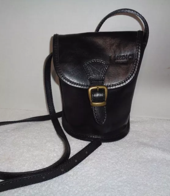 I Medici Firenze Genuine  Black Italian Leather Crossbody