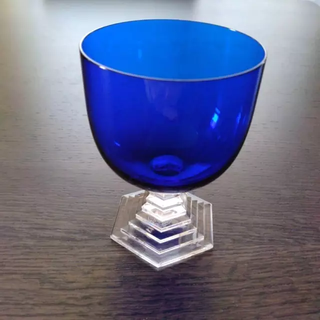 unused Baccarat Orsay Cobalt Blue Crystal Claret Wine Glass