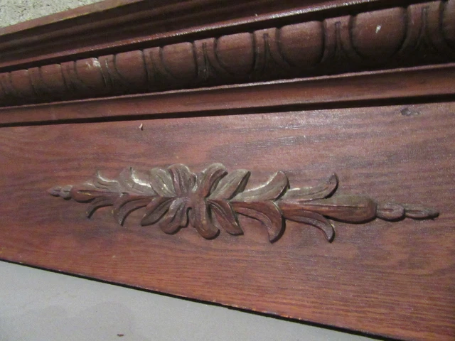 ~ Antique Carved Oak Pediment 84.5 X 9.5 ~ Architectural Salvage ~ 8
