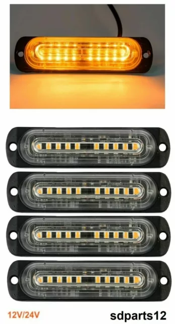 Set di 4 Luce Supplementare Faretto 10LED Lampeggiante 12/24V Camion Atv 4x4 Van