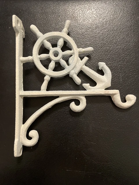 Cast Iron Nautical, Anchor Plant Hook Hanger Wall Mounted Flower Basket Holder