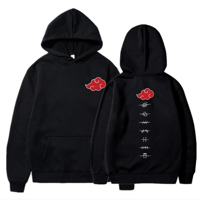 Naruto Hoodie Anime Akatsuki Cloud Symbols Set Pants Adult Unisex Pullover New