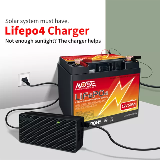 LiFePO4 Akku 12V 50Ah Lithium Batterie BMS für Solar Boot Camping Wohnmobil
